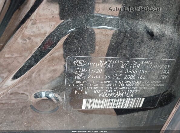 KMHH35LE1LU137679 2020 HYUNDAI ELANTRA GT Черный Вид подкапотного пространства