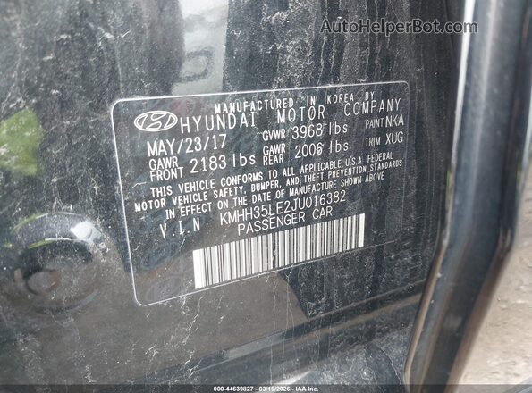 KMHH35LE2JU016382 2018 HYUNDAI ELANTRA GT Черный Вид подкапотного пространства