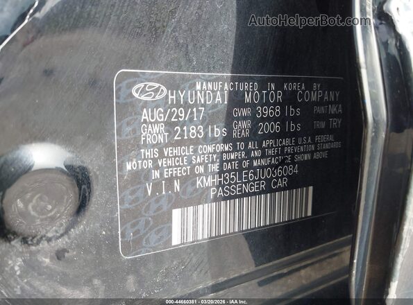 KMHH35LE6JU036084 2018 HYUNDAI ELANTRA GT Черный Вид подкапотного пространства