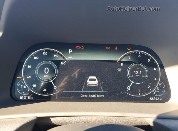 KMHL14JA7NA246100 2022 HYUNDAI SONATA Gray Вид щитка приладів
