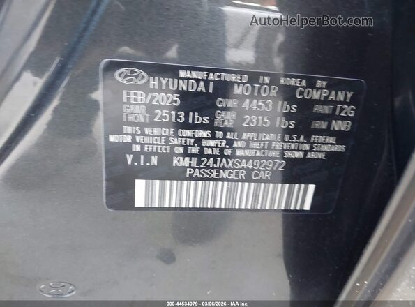 KMHL24JAXSA492972 2025 HYUNDAI SONATA Серый Вид подкапотного пространства