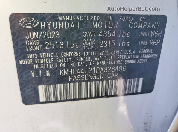 KMHL44J21PA328486 2023 HYUNDAI SONATA White Вид підкапотного простору