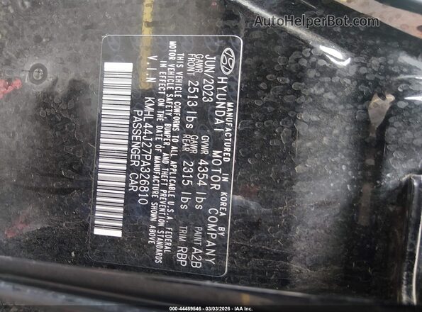 KMHL44J27PA326810 2023 HYUNDAI SONATA Black 