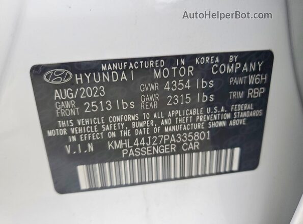 KMHL44J27PA335801 2023 HYUNDAI SONATA White ძრავის განყოფილების ხედი