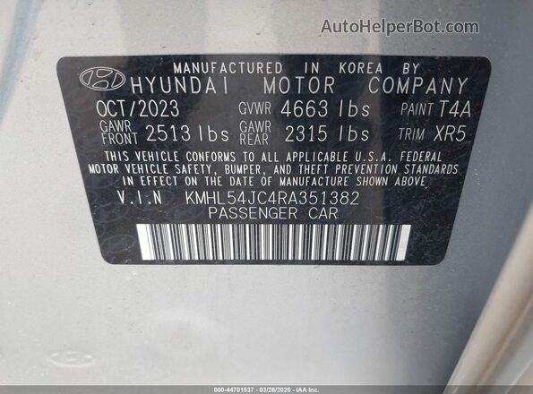 KMHL54JC4RA351382 2024 HYUNDAI SONATA Silver ძრავის განყოფილების ხედი