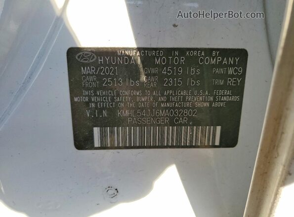KMHL54JJ6MA032802 2021 HYUNDAI SONATA White Вид підкапотного простору
