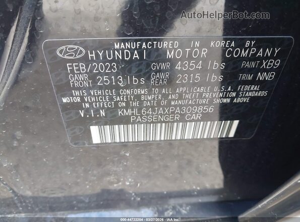 KMHL64JAXPA309856 2023 HYUNDAI SONATA Black Vista del compartimento del motor