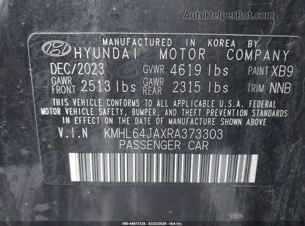 KMHL64JAXRA373303 2024 HYUNDAI SONATA Черный Вид подкапотного пространства