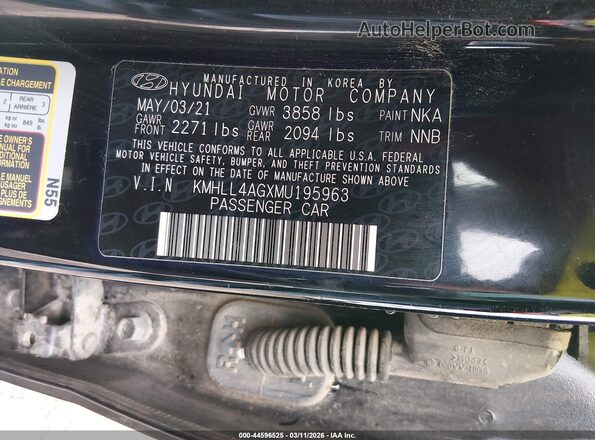 KMHLL4AGXMU195963 2021 HYUNDAI ELANTRA Black Вид підкапотного простору