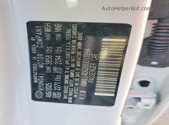 KMHLL4DG3SU093994 2025 HYUNDAI ELANTRA White Widok komory silnika