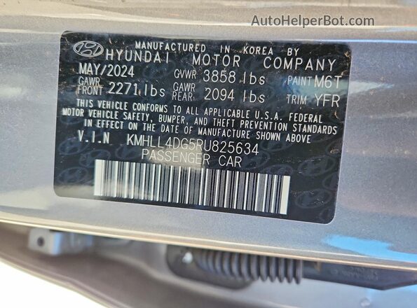 KMHLL4DG5RU825634 2024 HYUNDAI ELANTRA Silver Vista del compartimento del motor