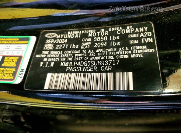KMHLP4DG5SU893717 2025 HYUNDAI ELANTRA Black 
