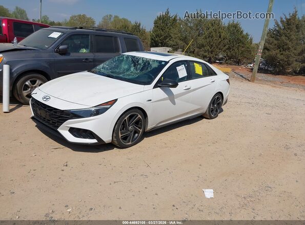 KMHLR4AF1MU117335 2021 HYUNDAI ELANTRA White Առջևի ձախ երեք քառորդ տեսարան