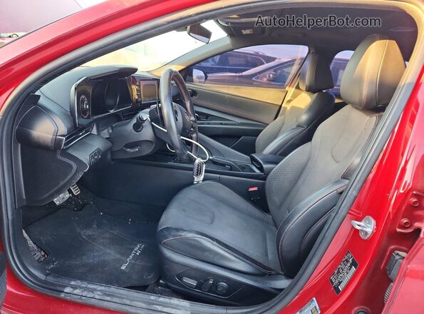 KMHLR4AF8MU191139 2021 HYUNDAI ELANTRA Red Front interior view
