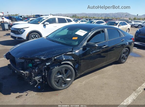 KMHLS4AG7NU216899 2022 HYUNDAI ELANTRA Black წინა მარცხენა ხედი სამი მეოთხედიდან