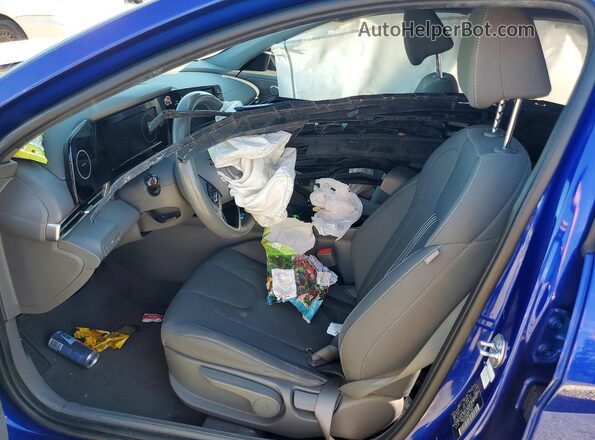 KMHLS4AGXNU347437 2022 HYUNDAI ELANTRA Синий Вид салона спереди