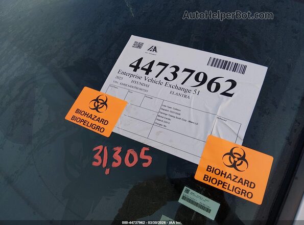 KMHLS4DG7SU007203 2025 HYUNDAI ELANTRA Белый Вид наклейки с VIN-кодом