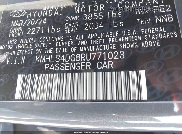 KMHLS4DG8RU771023 2024 HYUNDAI ELANTRA Gray უკანა სავარძლების ხედი