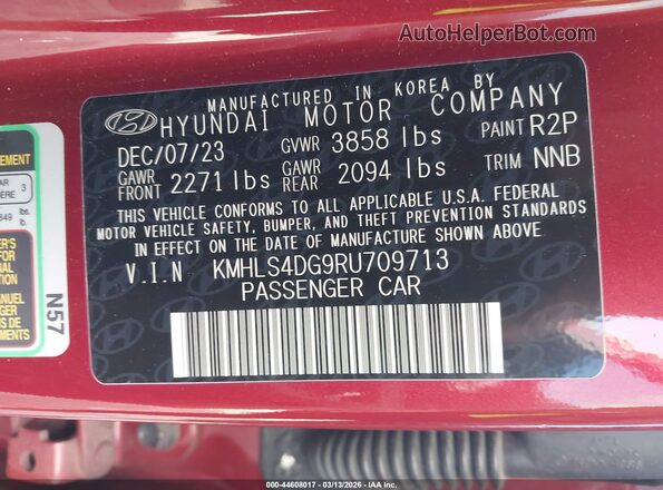 KMHLS4DG9RU709713 2024 HYUNDAI ELANTRA Red Widok komory silnika