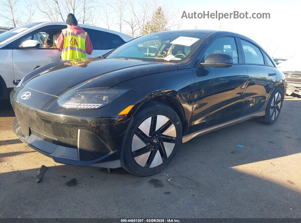 KMHM24AC2RA080478 2024 HYUNDAI IONIQ 6 Black Առջևի ձախ երեք քառորդ տեսարան