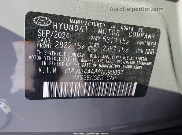 KMHM34AA4SA090897 2025 HYUNDAI IONIQ 6 Gray Շարժիչի բաժամունքի տեսք