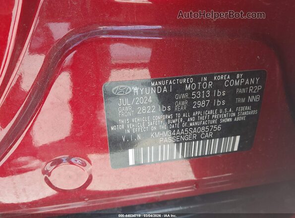 KMHM34AA5SA085756 2025 HYUNDAI IONIQ 6 Красный Вид подкапотного пространства