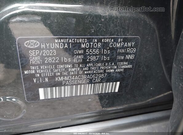 KMHM34AC3RA062987 2024 HYUNDAI IONIQ 6 Black Engine compartment view