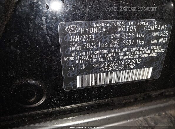 KMHM34AC4PA022933 2023 HYUNDAI IONIQ 6 Black Widok komory silnika
