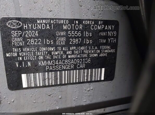 KMHM34AC8SA092136 2025 HYUNDAI IONIQ 6 Серый Вид подкапотного пространства