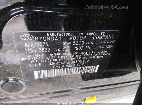 KMHM54AA9SA105162 2025 HYUNDAI IONIQ 6 Black Engine compartment view