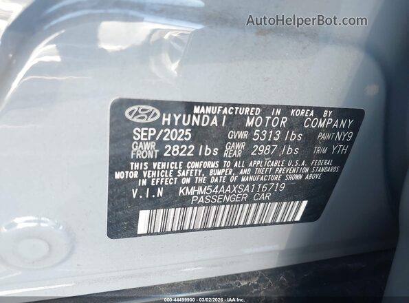 KMHM54AAXSA116719 2025 HYUNDAI IONIQ 6 Gray ძრავის განყოფილების ხედი