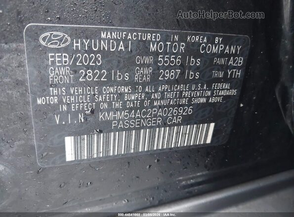 KMHM54AC2PA026926 2023 HYUNDAI IONIQ 6 Black 