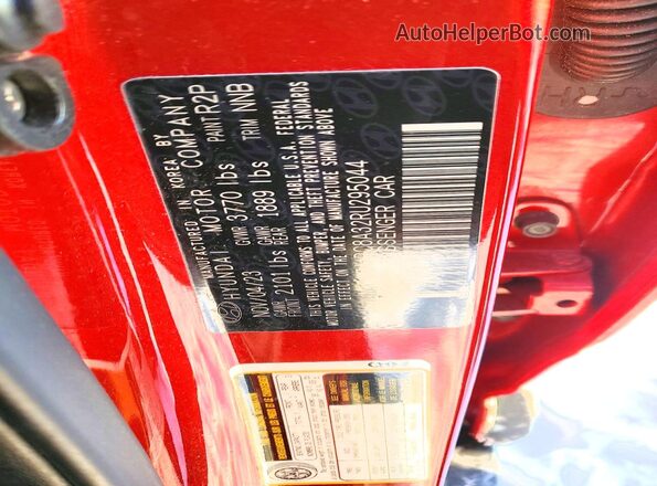 KMHRC8A32RU295044 2024 HYUNDAI VENUE Red VIN sticker view
