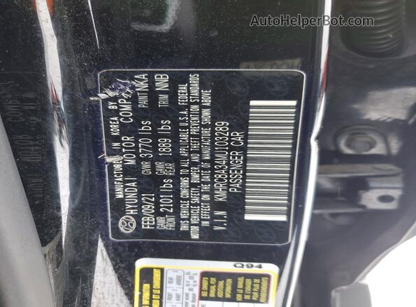 KMHRC8A34MU103289 2021 HYUNDAI VENUE Black Вид підкапотного простору