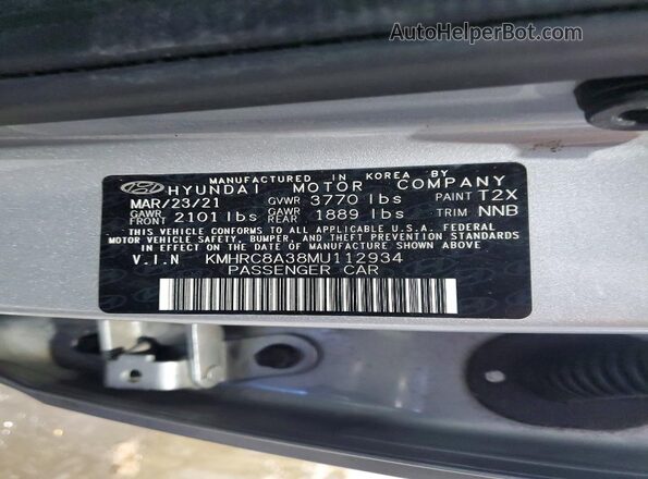 KMHRC8A38MU112934 2021 HYUNDAI VENUE Silver Engine compartment view