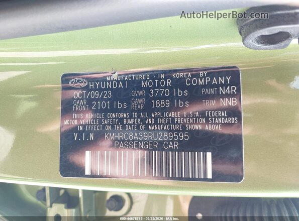 KMHRC8A39RU289595 2024 HYUNDAI VENUE Green ძრავის განყოფილების ხედი