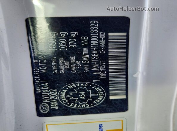 KMHT36AH1NU013329 2022 HYUNDAI VELOSTER White Շարժիչի բաժամունքի տեսք