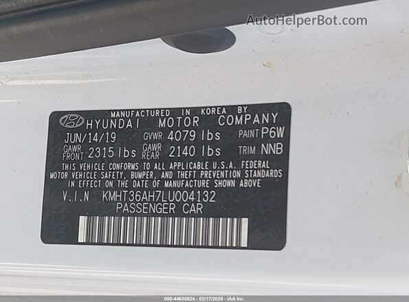 KMHT36AH7LU004132 2020 HYUNDAI VELOSTER N White 