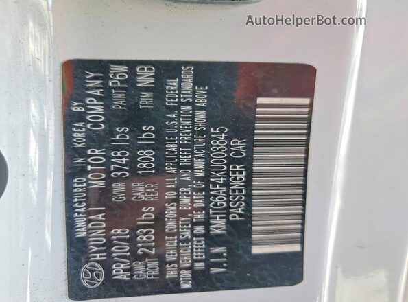 KMHTG6AF4KU003845 2019 HYUNDAI VELOSTER White Engine compartment view