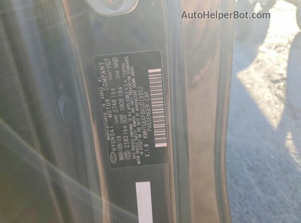 KMHTG6AF8KU019952 2019 HYUNDAI VELOSTER Gray 