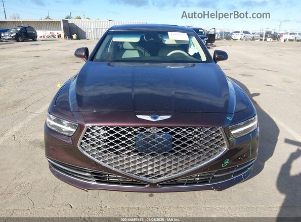 KMTF34PA4LU081199 2020 GENESIS G90 Burgundy Widok zestawu wskaźników