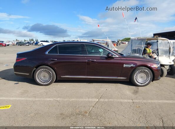 KMTF34PA4LU081199 2020 GENESIS G90 Burgundy Widok wnętrza z tyłu
