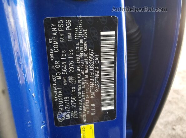 KMTFN4JB5LU329567 2020 GENESIS G80 Blue Vista del compartimento del motor