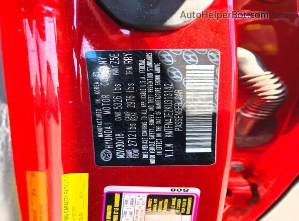 KMTFN4JE2KU313142 2019 GENESIS G80 Red 