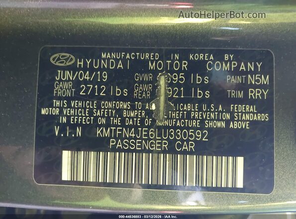 KMTFN4JE6LU330592 2020 GENESIS G80 Серый Вид подкапотного пространства