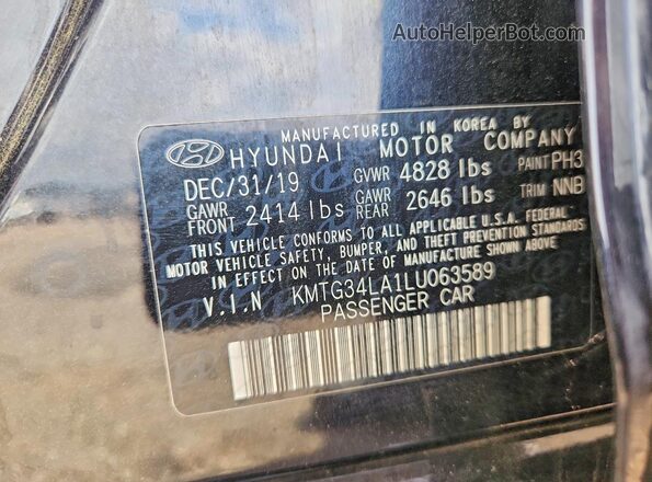 KMTG34LA1LU063589 2020 GENESIS G70 Black Engine compartment view