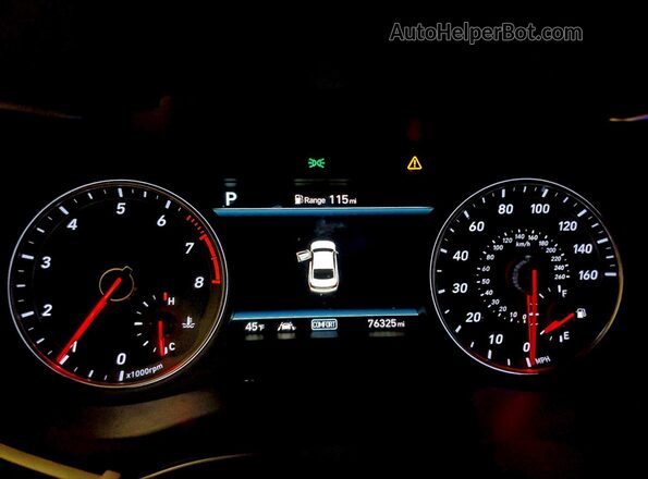 KMTG34LA3MU072893 2021 GENESIS G70 Red Instrument cluster view