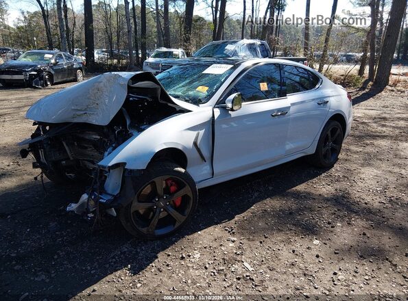 KMTG34LE9MU076675 2021 GENESIS G70 White Առջևի ձախ երեք քառորդ տեսարան