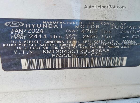 KMTG34SC1RU142658 2024 GENESIS G70 White Widok naklejki z numerem VIN