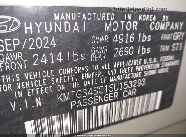 KMTG34SC1SU153293 2025 GENESIS G70 Серый Вид подкапотного пространства